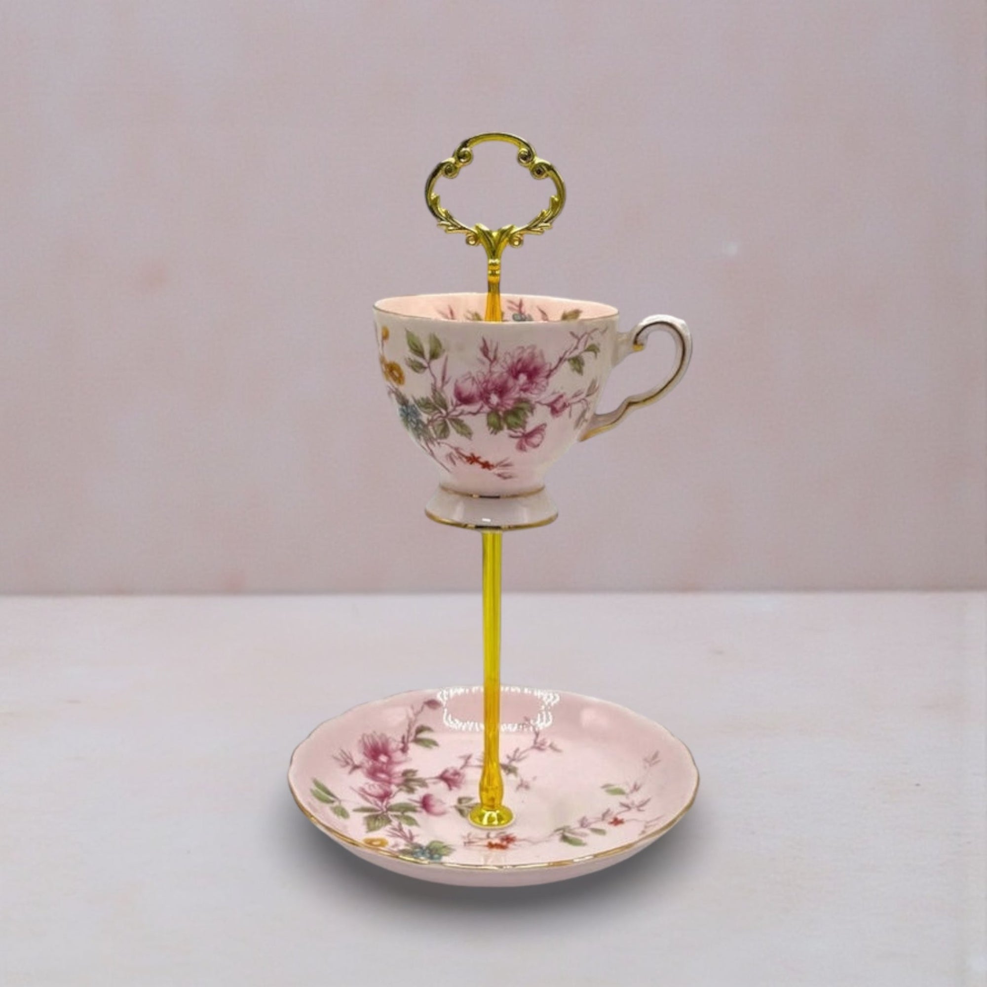 Pale Pink Blooms Teacup Stand | The Brooklyn Teacup - The Brooklyn Teacup