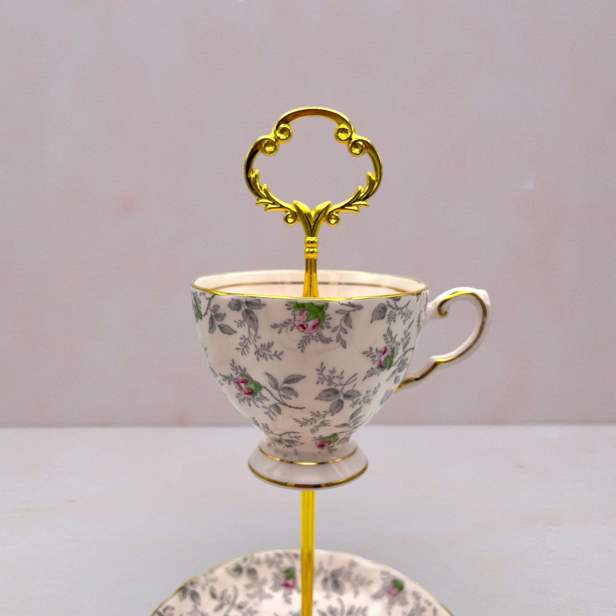 Pale Pink Blooms Teacup Stand | The Brooklyn Teacup - The Brooklyn Teacup