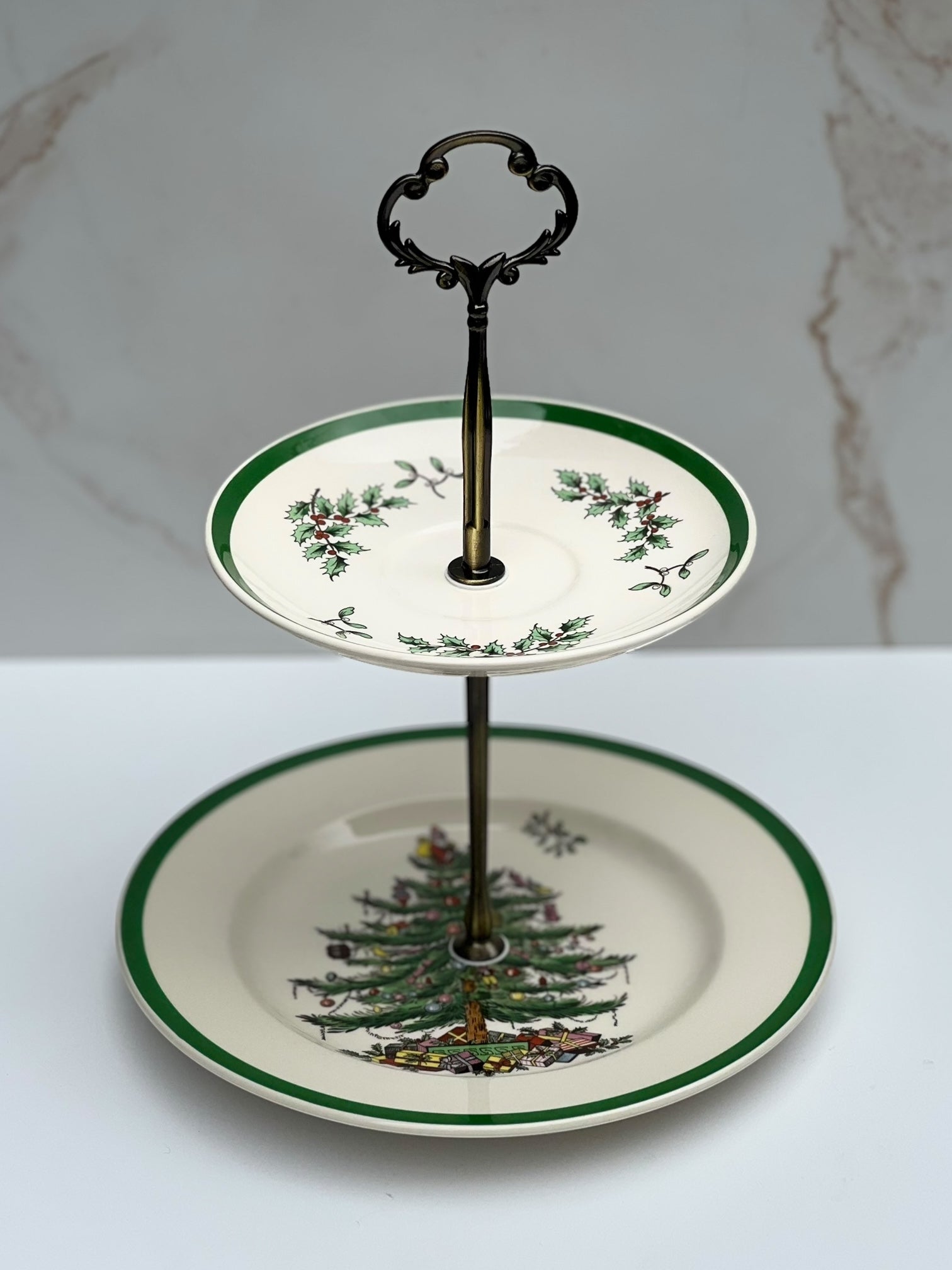 Spode Christmas Tree Two - Tiered Tray | The Brooklyn Teacup - The Brooklyn Teacup