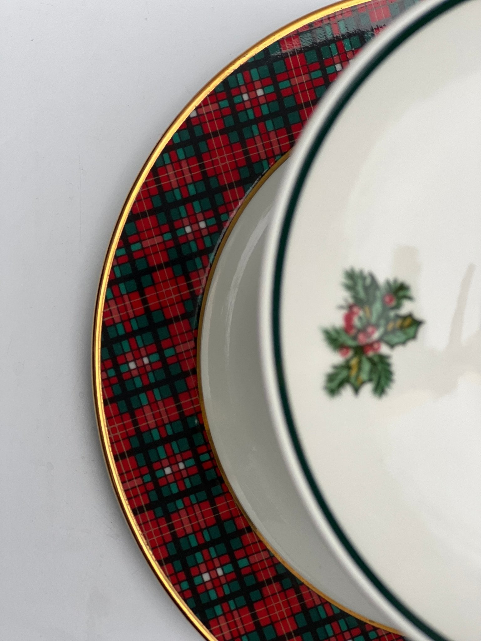 Tartan Holly Two - Tiered Tray | The Brooklyn Teacup - The Brooklyn Teacup