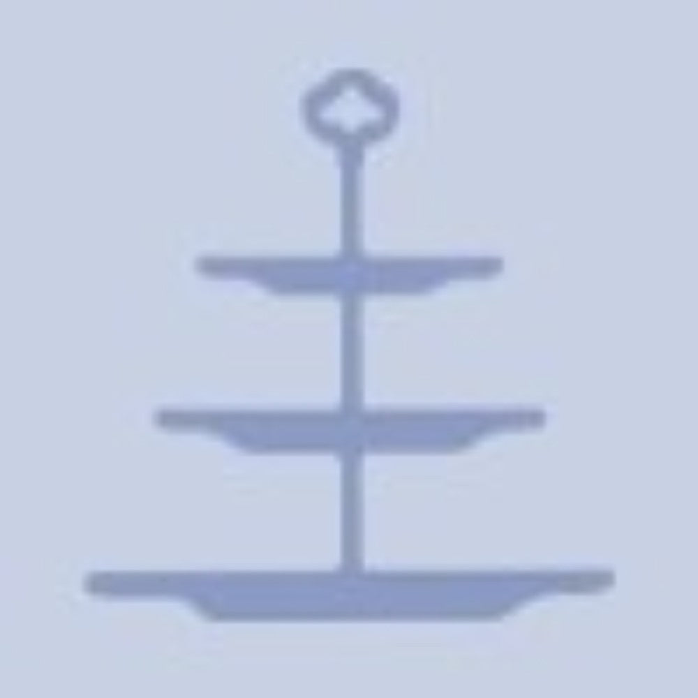 The Brooklyn Teacup custom three-tier serving tray silhouette made from three stacked plates with a central handle