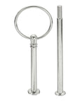 The Brooklyn Teacup silver metal tiered tray hardware with ring handle and screw rod.