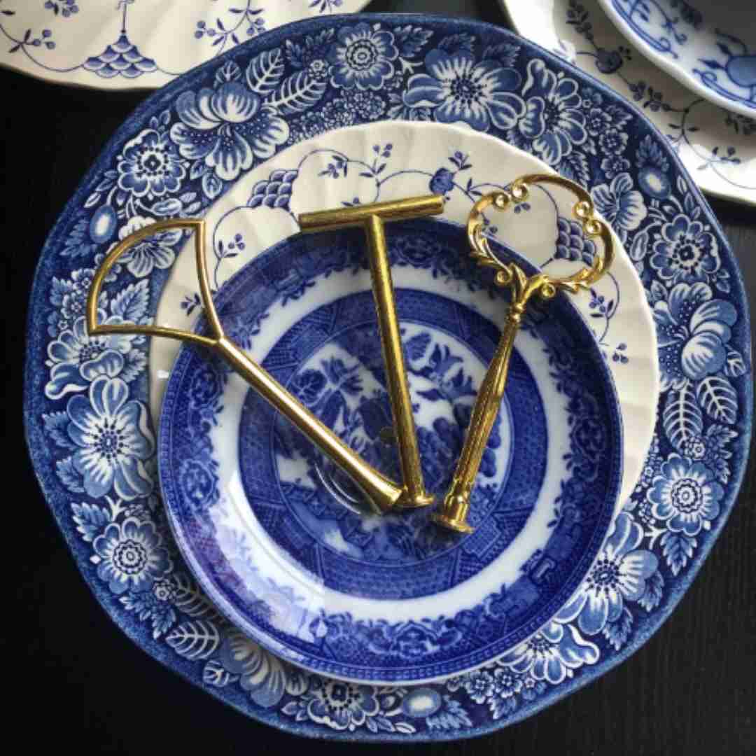 The Curated Blue &amp; White 3-Tier Tray | The Brooklyn Teacup - The Brooklyn Teacup