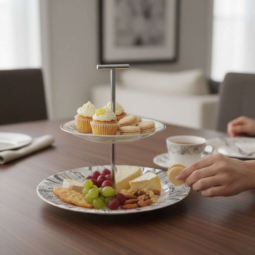 The Silver Metropolitan Two Tier | Manhattan Skyline x Cmielow - The Brooklyn Teacup