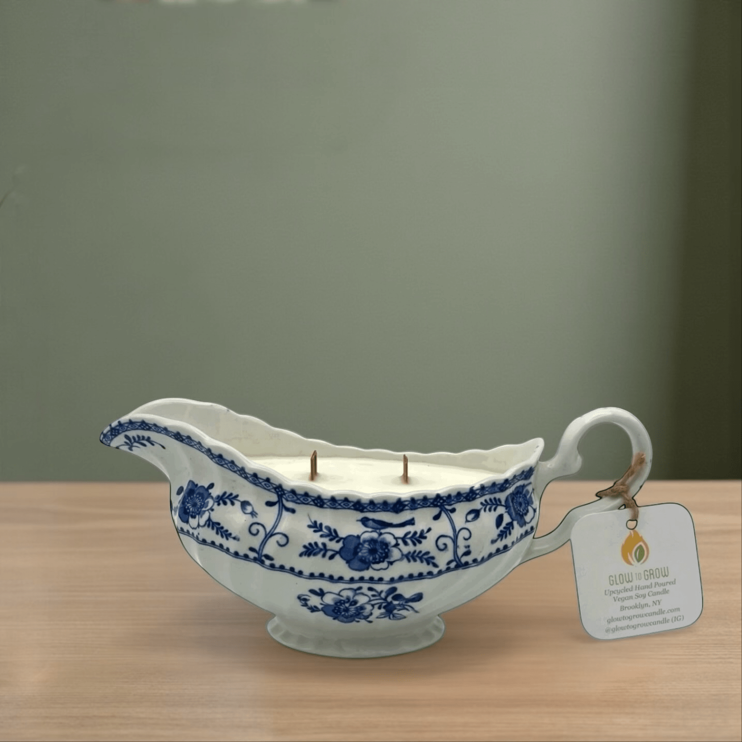 Unconventional Blue & White Candles | The Brooklyn Teacup - The Brooklyn Teacup