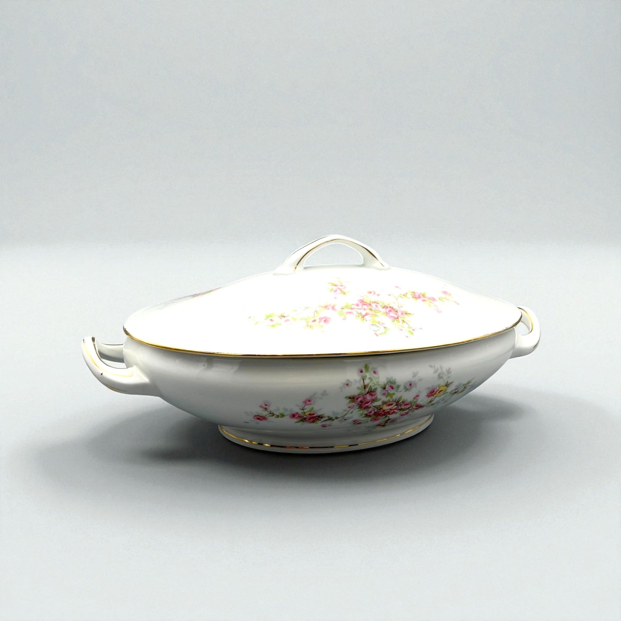 Victoria China Oval Covered Vegetable Bowl | The Brooklyn Teacup - The Brooklyn Teacup