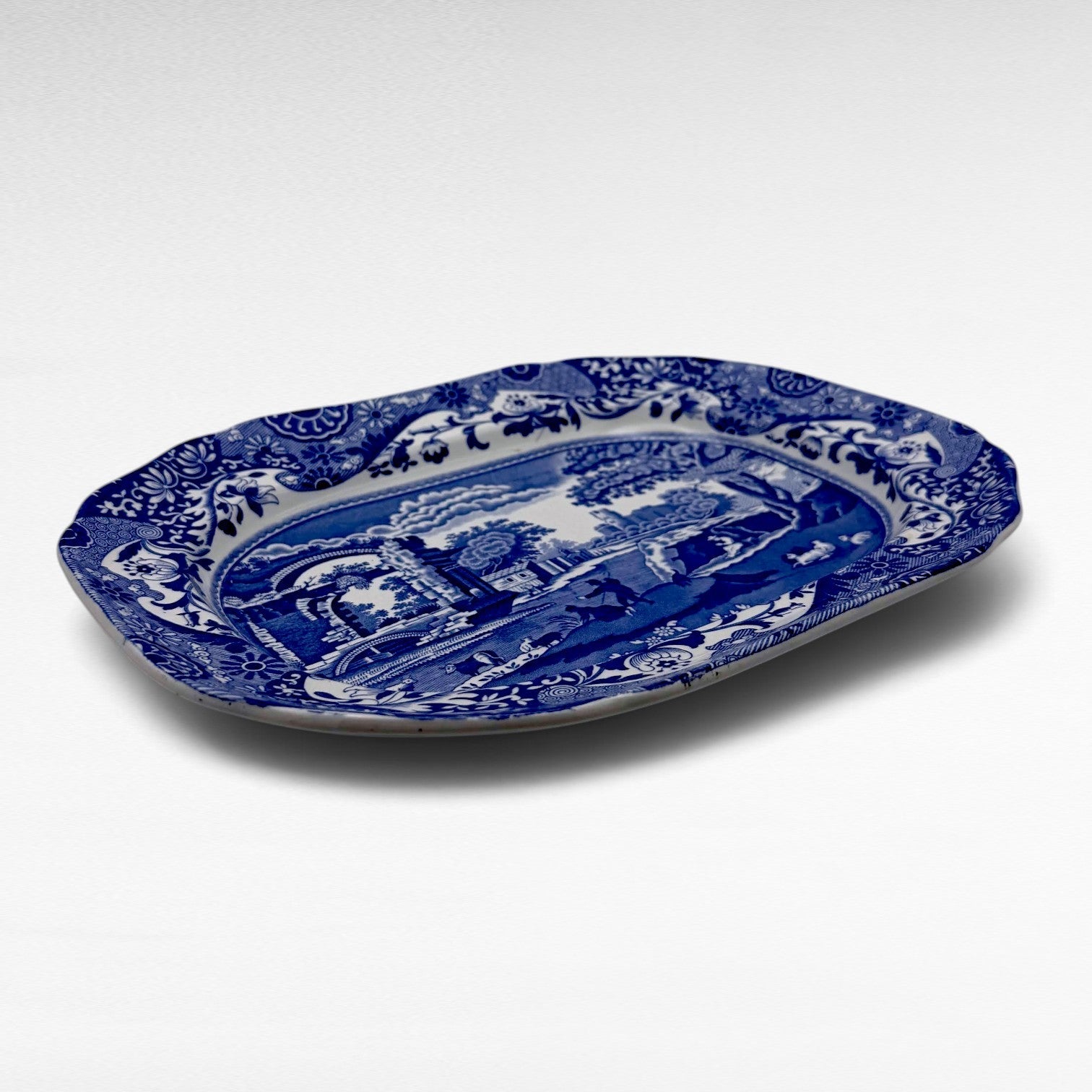 Vintage Blue &amp; White Oval Platter | The Brooklyn Teacup - The Brooklyn Teacup
