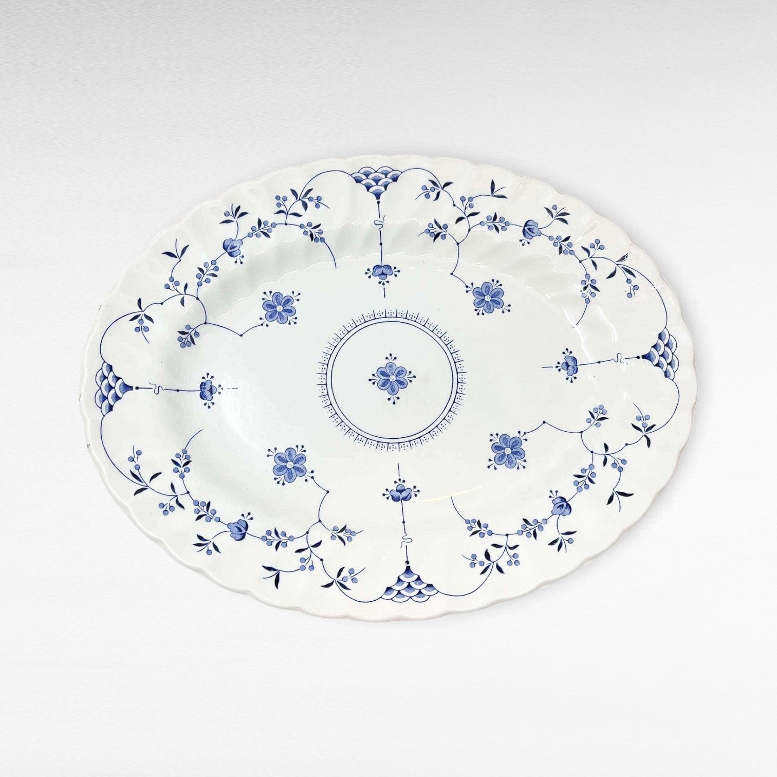 Vintage Blue &amp; White Oval Platter | The Brooklyn Teacup - The Brooklyn Teacup