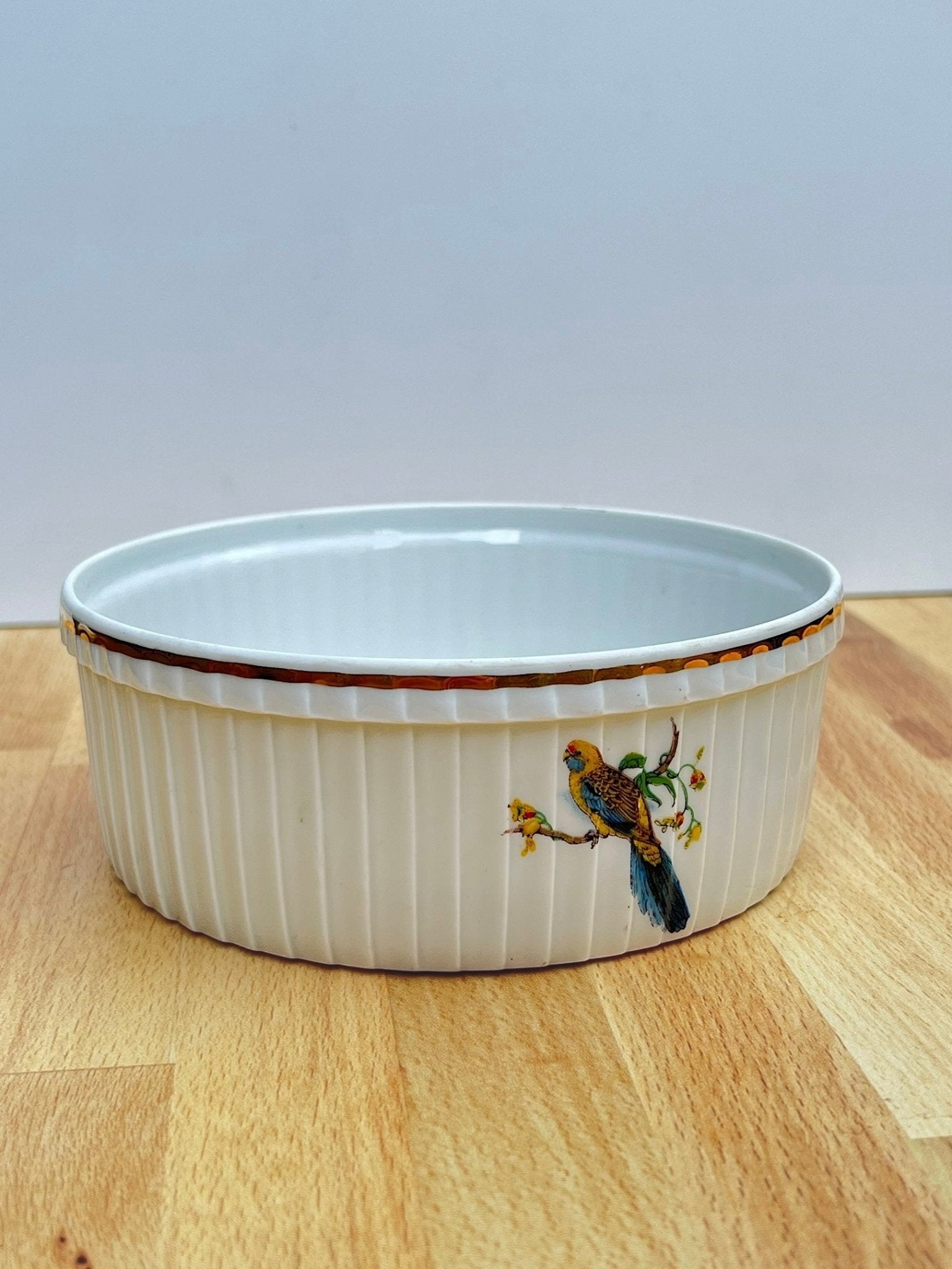 Vintage Pillivuyt & Co. Pleated Porcelain Soufflé Dish | The Brooklyn Teacup - The Brooklyn Teacup