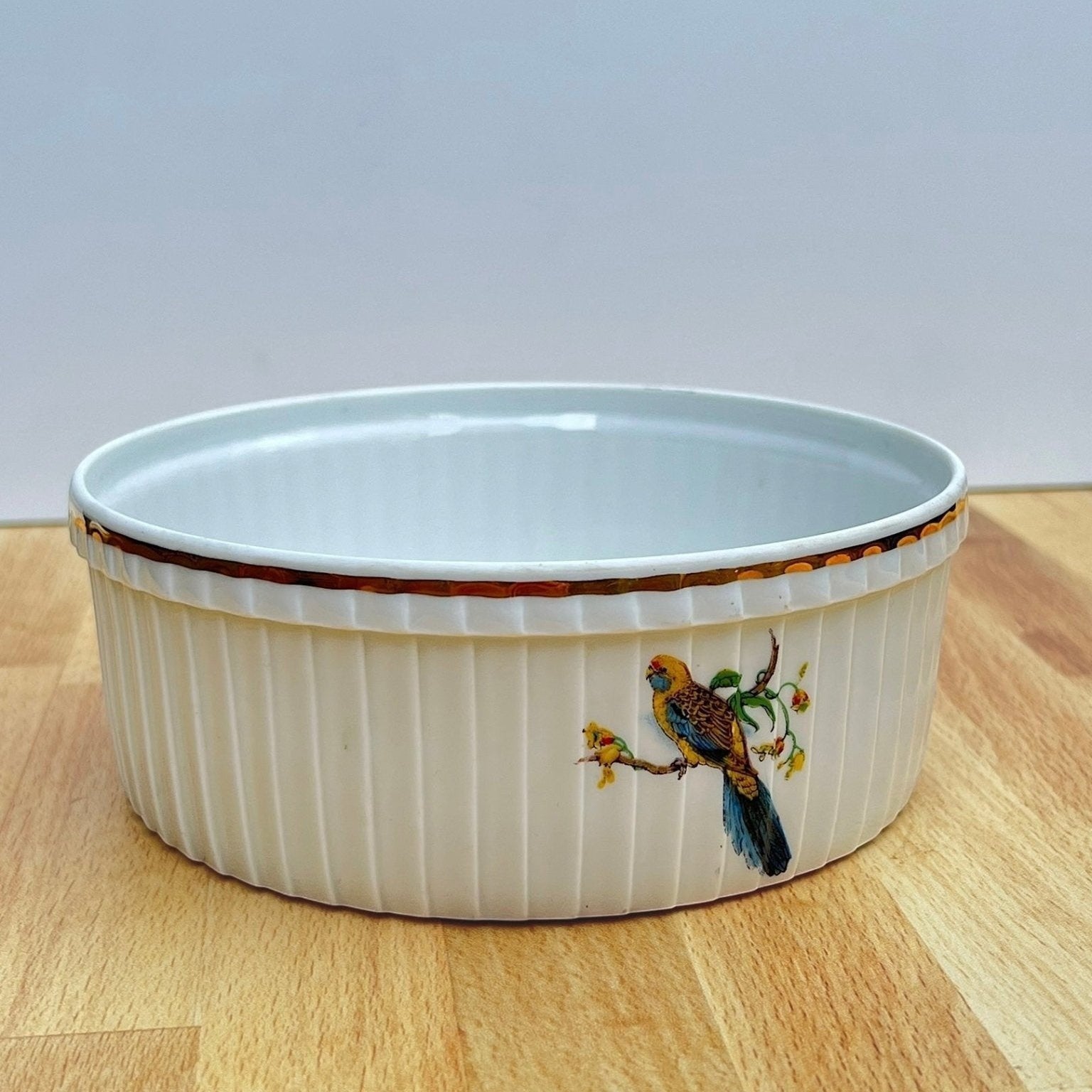 Vintage Pillivuyt & Co. Pleated Porcelain Soufflé Dish | The Brooklyn Teacup - The Brooklyn Teacup