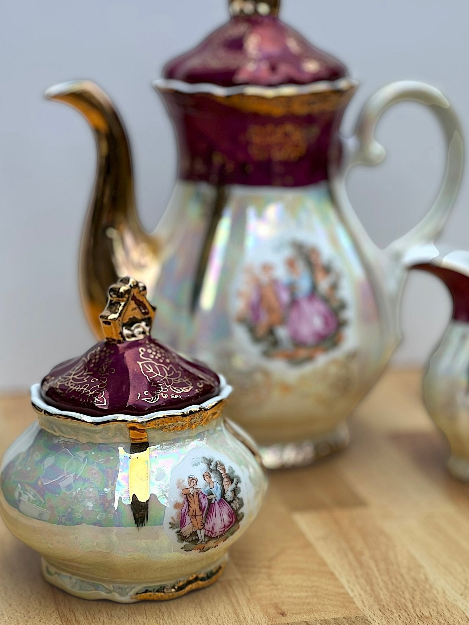 Vintage Victorian Lustreware Fragonard Tea Set (3 Piece) | Japanese Lusterware - The Brooklyn Teacup