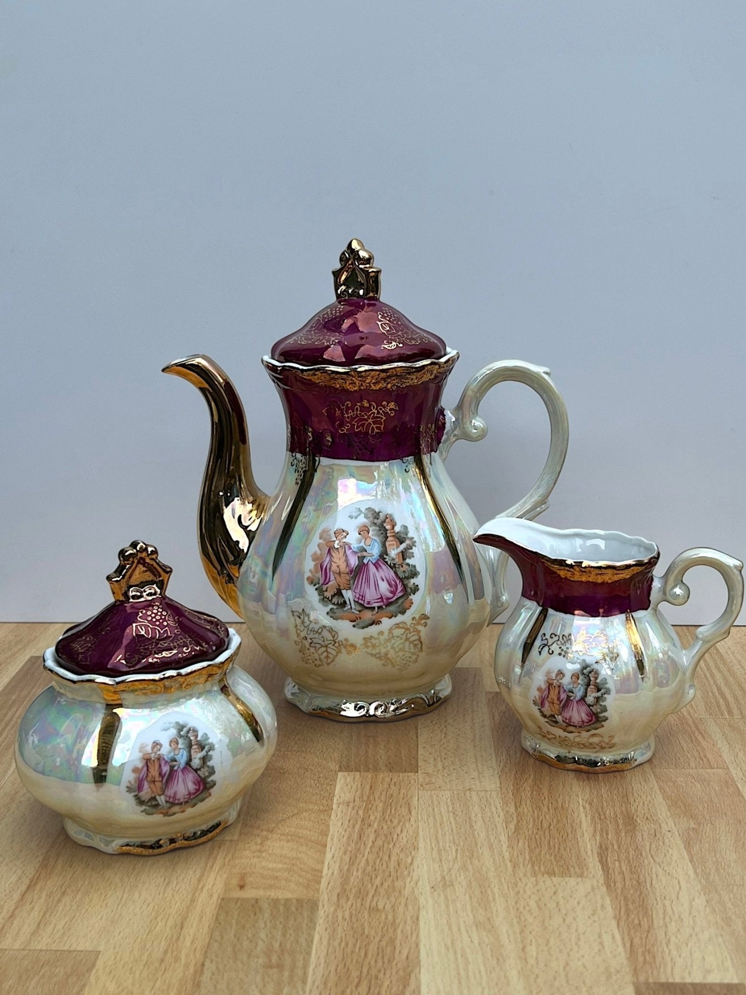 Vintage Victorian Lustreware Fragonard Tea Set (3 Piece) | Japanese Lusterware - The Brooklyn Teacup