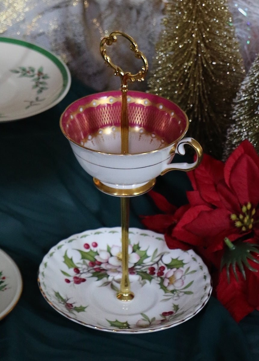 Winterberry Gold - Rimmed Teacup Stand | The Brooklyn Teacup - The Brooklyn Teacup