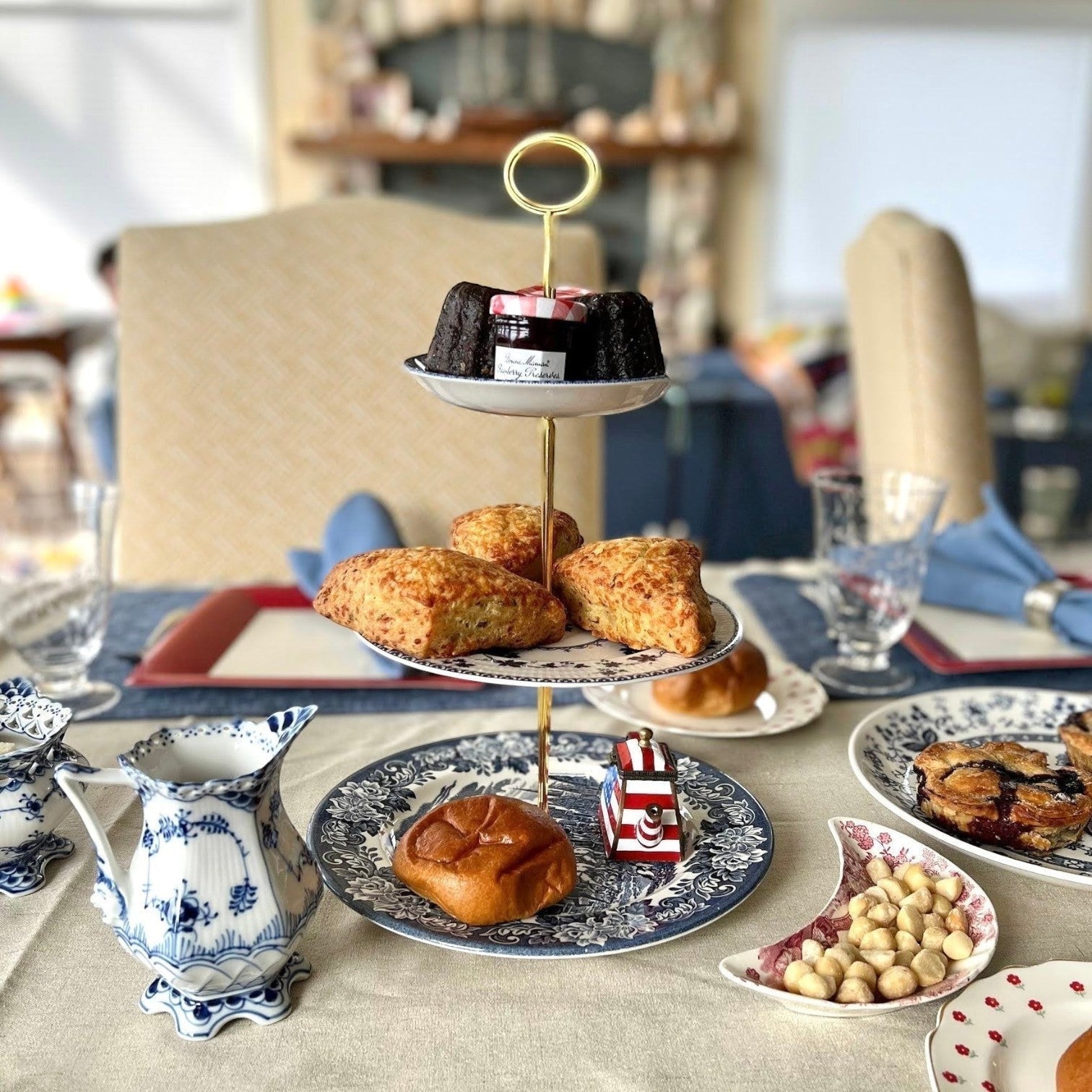 Your Signature Blue &amp; White 3-Tier Tray | The Brooklyn Teacup - The Brooklyn Teacup