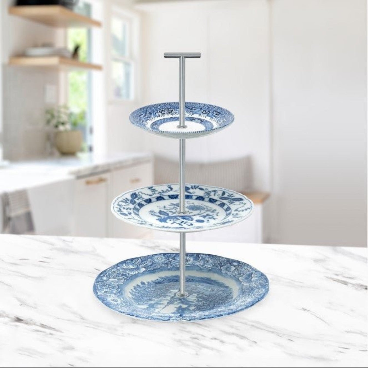 Your Signature Blue &amp; White 3-Tier Tray | The Brooklyn Teacup - The Brooklyn Teacup