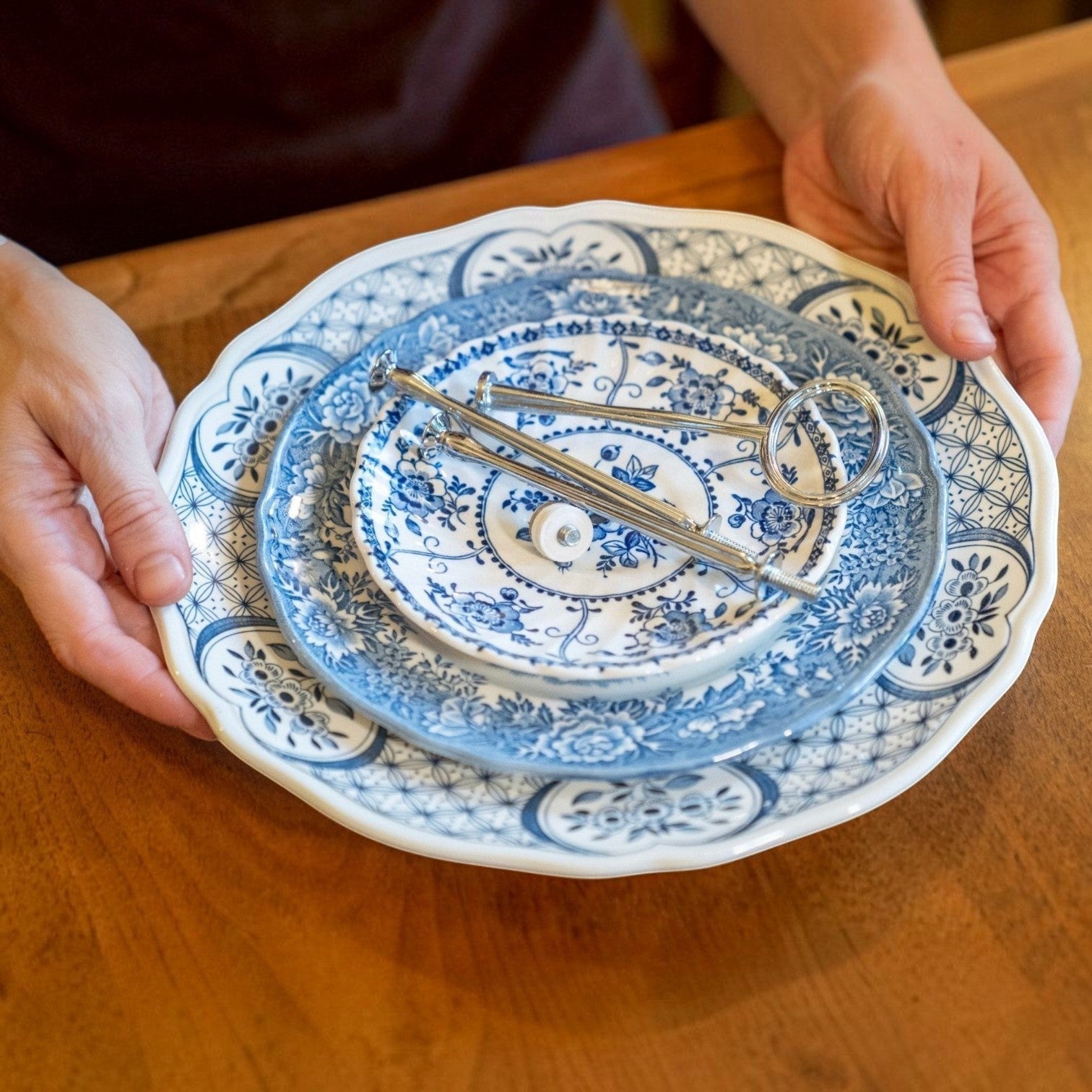 Your Signature Blue &amp; White 3-Tier Tray | The Brooklyn Teacup - The Brooklyn Teacup