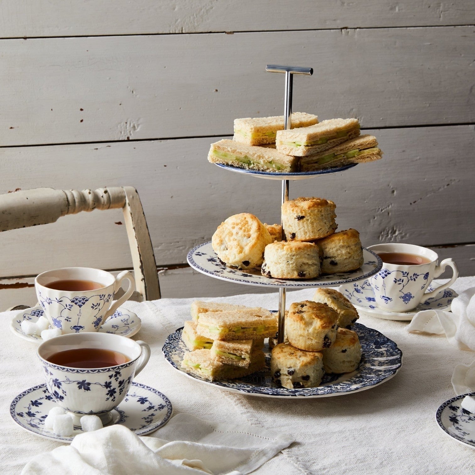 Your Signature Blue &amp; White 3-Tier Tray | The Brooklyn Teacup - The Brooklyn Teacup