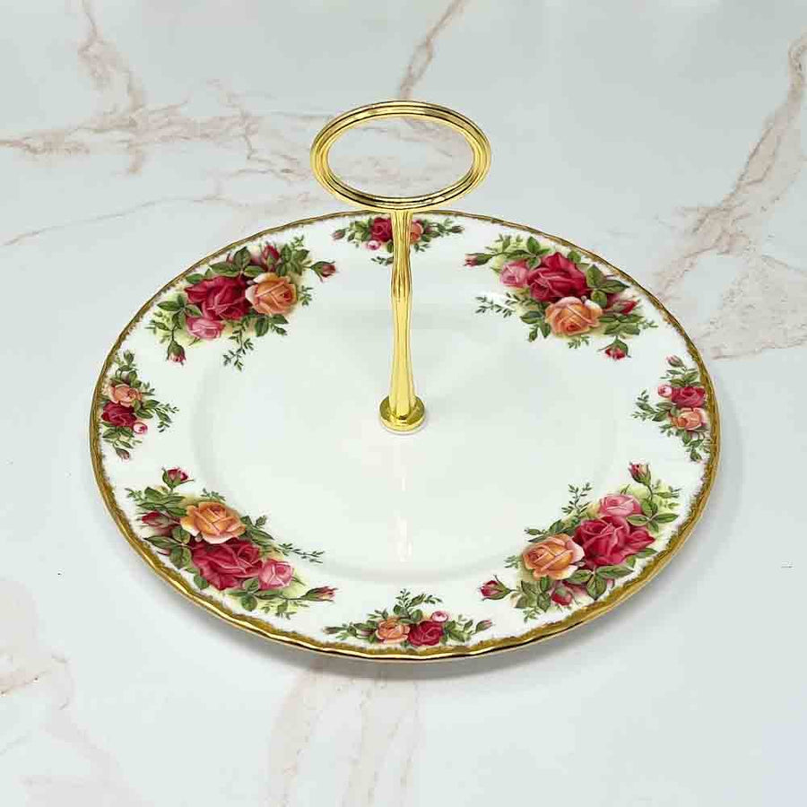 Country Roses Plate with Handle | The Brooklyn Teacup - The Brooklyn Teacup