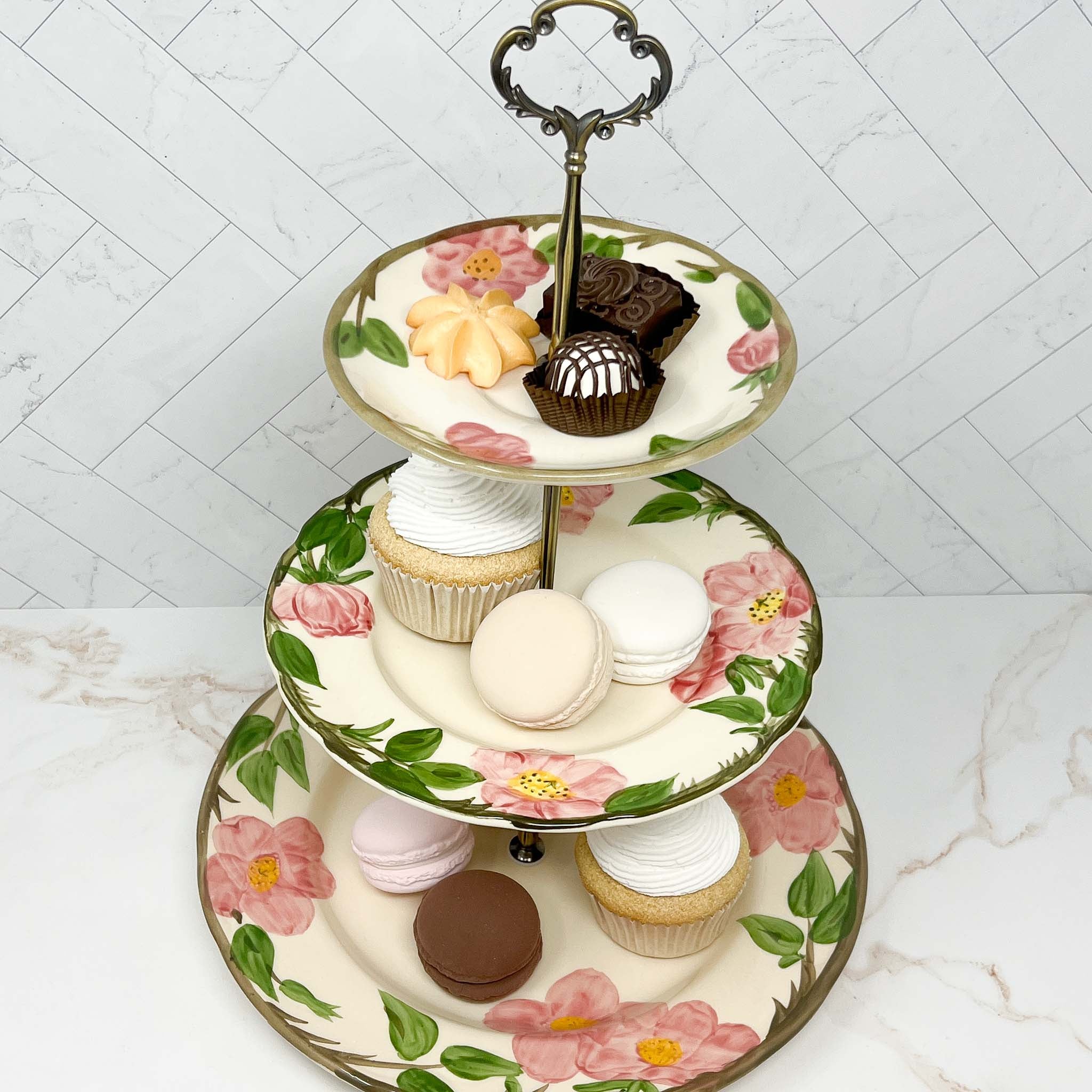 Desert Rose 3 Tiered Tray – The Brooklyn Teacup