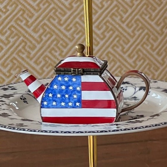 Mini Enamel Teapot Limoges Box