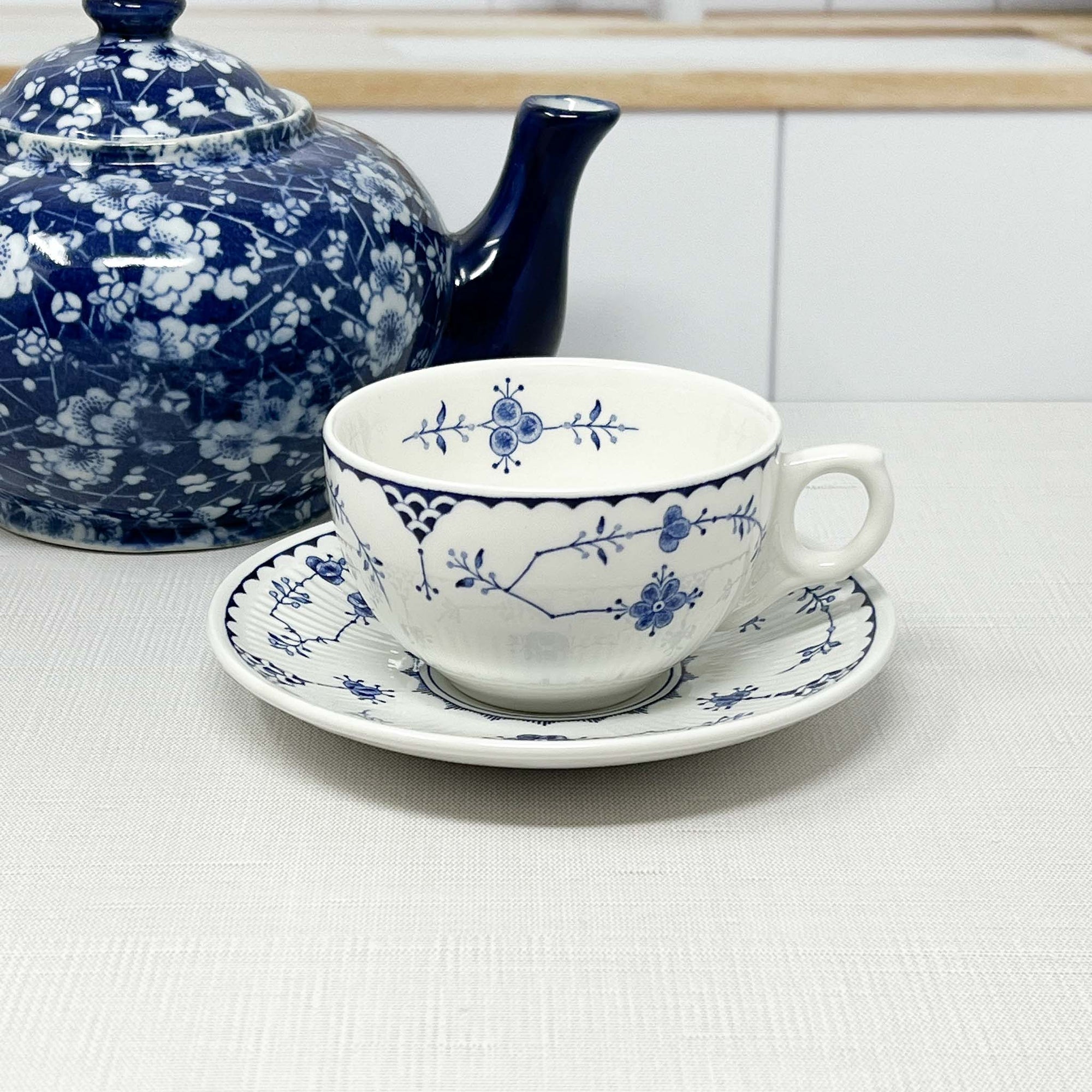 Royal Copenhagen Blue Fluted Half Lace Teapot | Harrods US