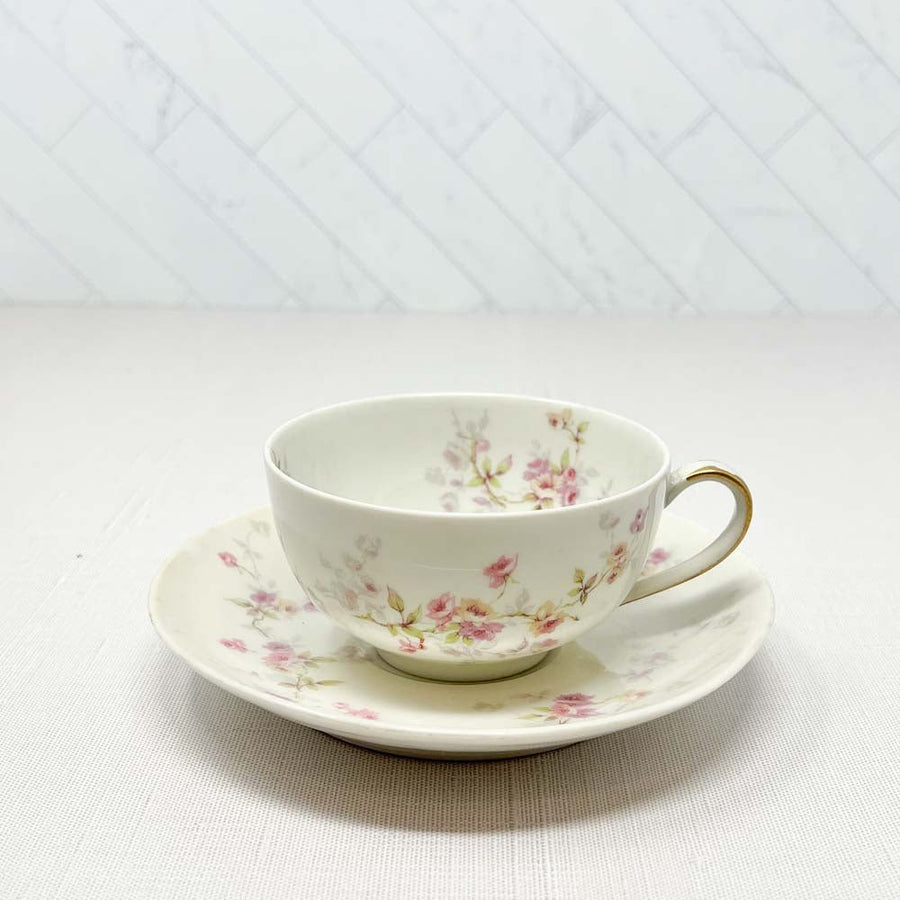 Pink Limoges Teacups (Set of 4) | Schumann - The Brooklyn Teacup