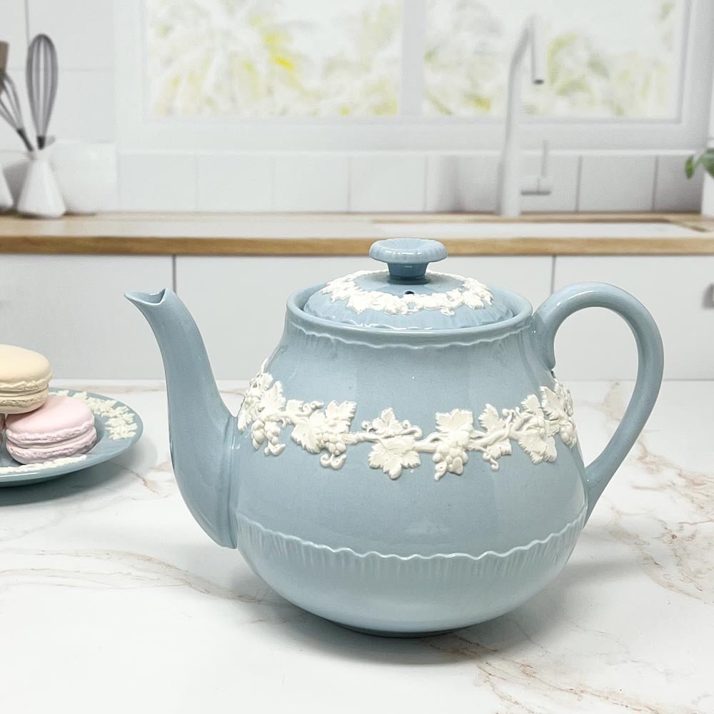 Wedgwood Blue Queensware Teapot | The Brooklyn Teacup - The Brooklyn Teacup
